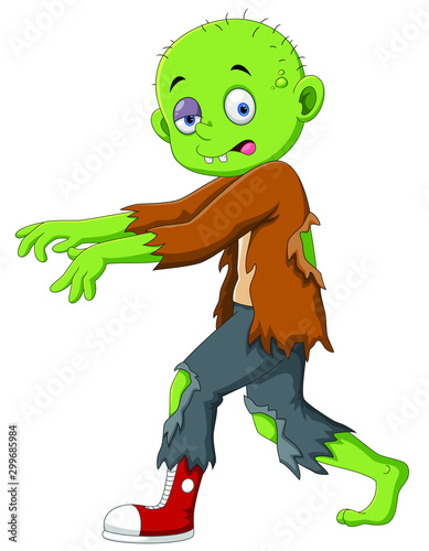 Halloween holiday. Vector illustration of Cartoon zombie