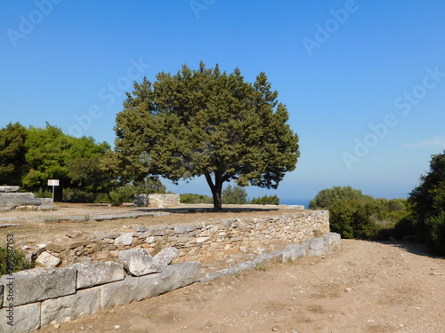 View of the ancient city of Rhamnous, in Attica, Greece