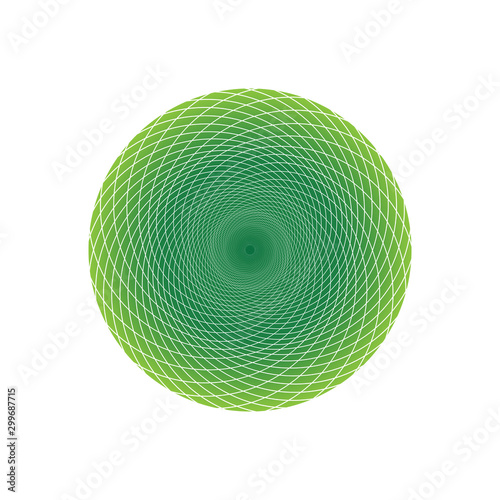Golden ratio Fibonacci spiral intercepted in circle