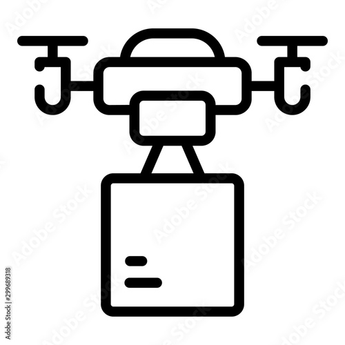 Remote control drone delivery icon. Outline remote control drone delivery vector icon for web design isolated on white background