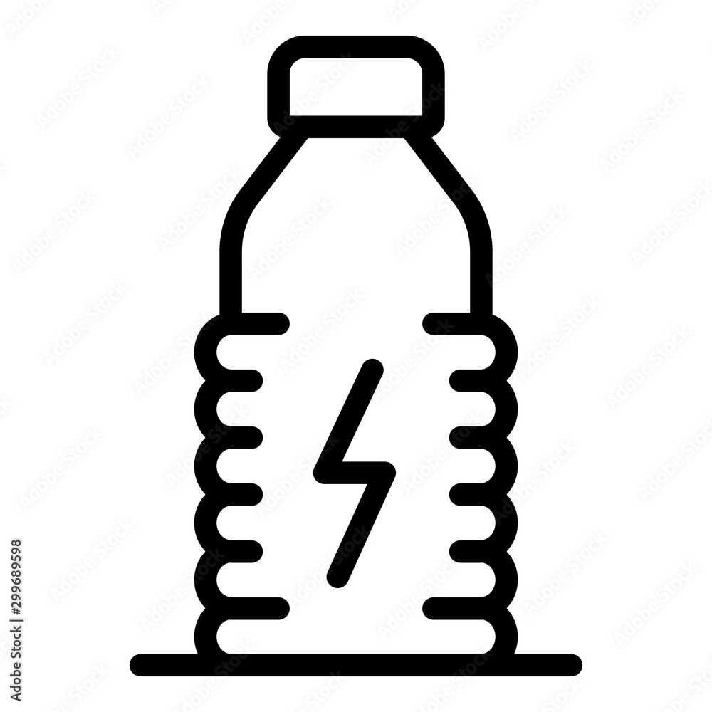 Plastic energetic bottle icon. Outline plastic energetic bottle vector icon for web design isolated on white background Plastic energetic bottle icon. Outline plastic energetic bottle vector icon for web design isolated on white background
