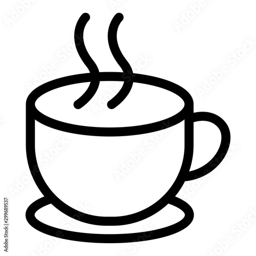 Green tea cup icon. Outline green tea cup vector icon for web design isolated on white background