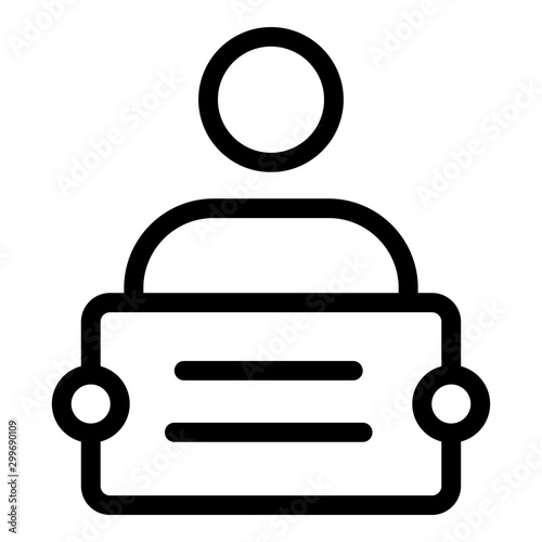 Unemployed man icon. Outline unemployed man vector icon for web design isolated on white background