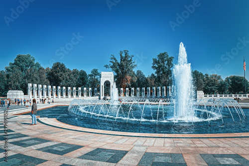 Washington, USA, Washington Monument National World War II Memorial.
