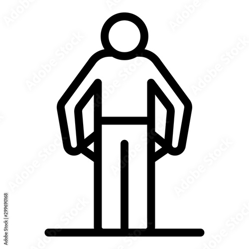 Man get fired icon. Outline man get fired vector icon for web design isolated on white background