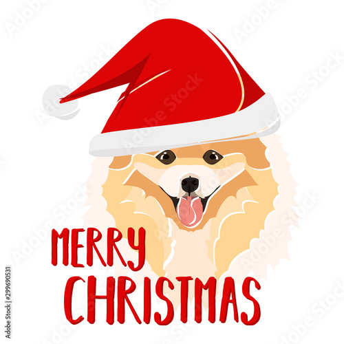 Illustration Chow Chow Frohe Weihnachten