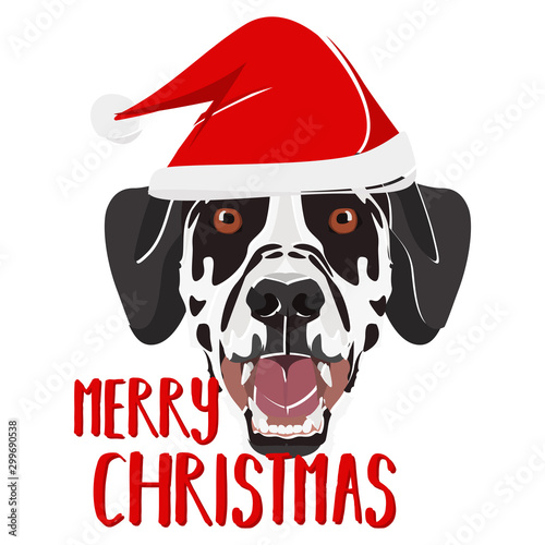 Illustration Hund Dalmatiner Frohe Weihnachten