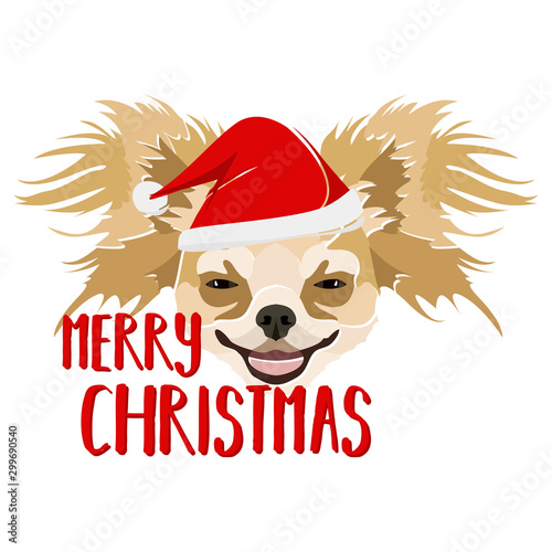 Illustration Hund Chihuahua Frohe Weihnachten