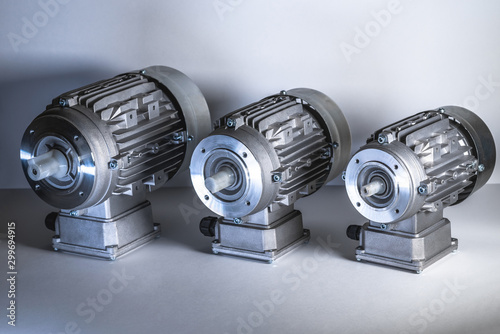 Electric motors with gearboxes needed for the bottling line industrial equipment