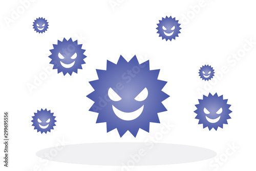 ウイルスやバイキン インフルエンザのイラスト Virus vector illustration. Epidemic vaccination concept