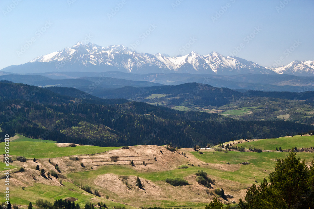 View of Tatra Mountains from Pieniny Mountains (Poland)