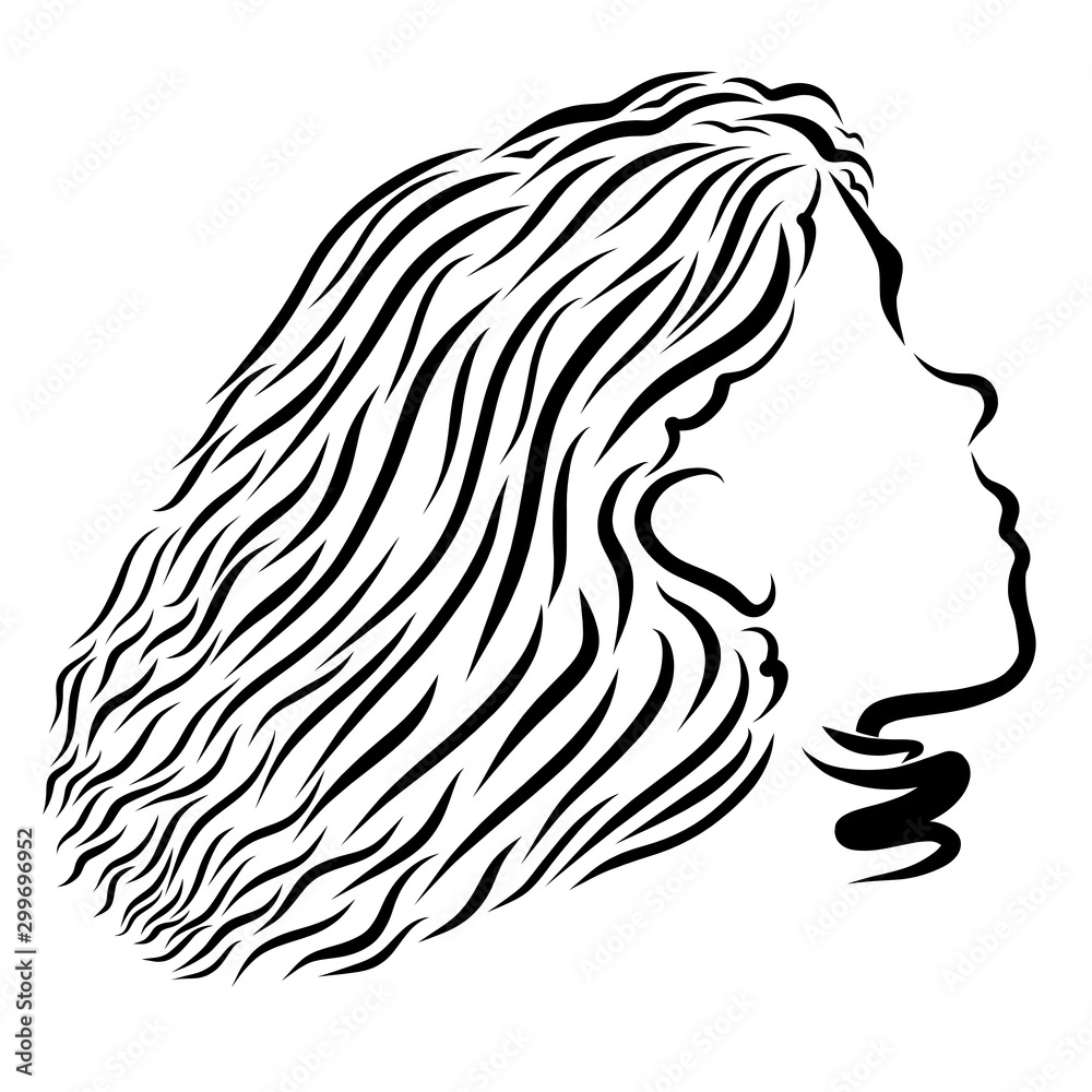 Head of a cute girl looking up Head of a cute girl looking up