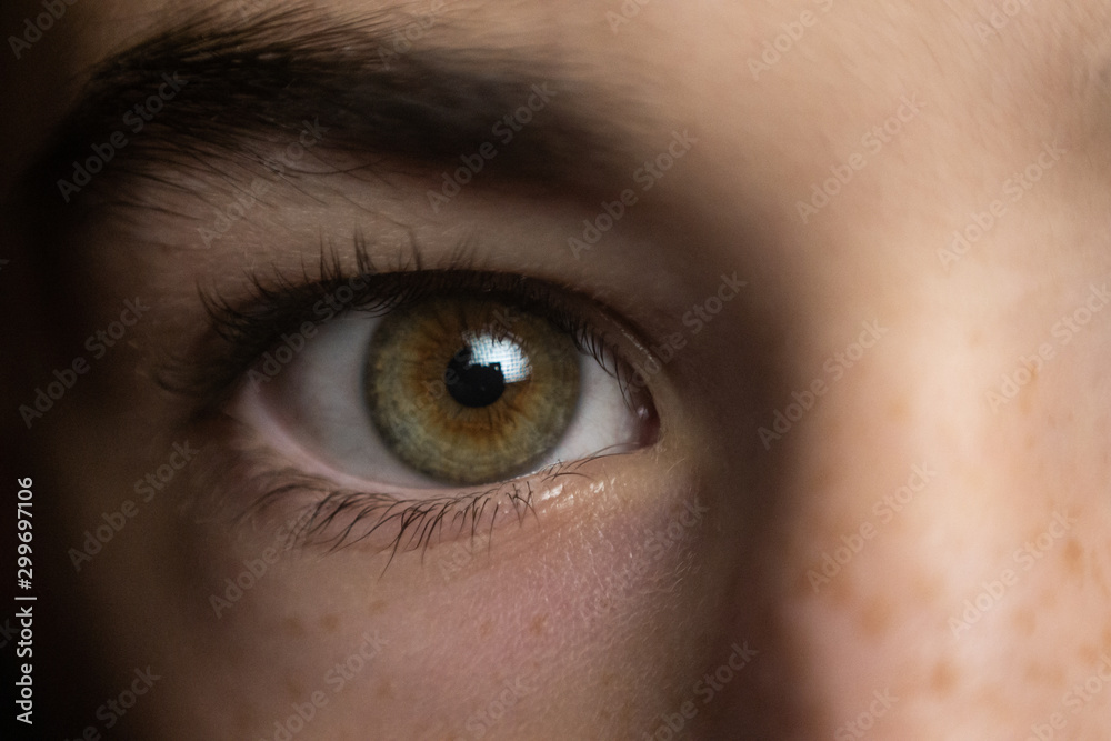 a child's eye close up