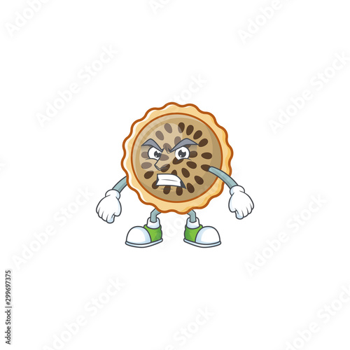 pecan pie annoyed with cartoon character shape