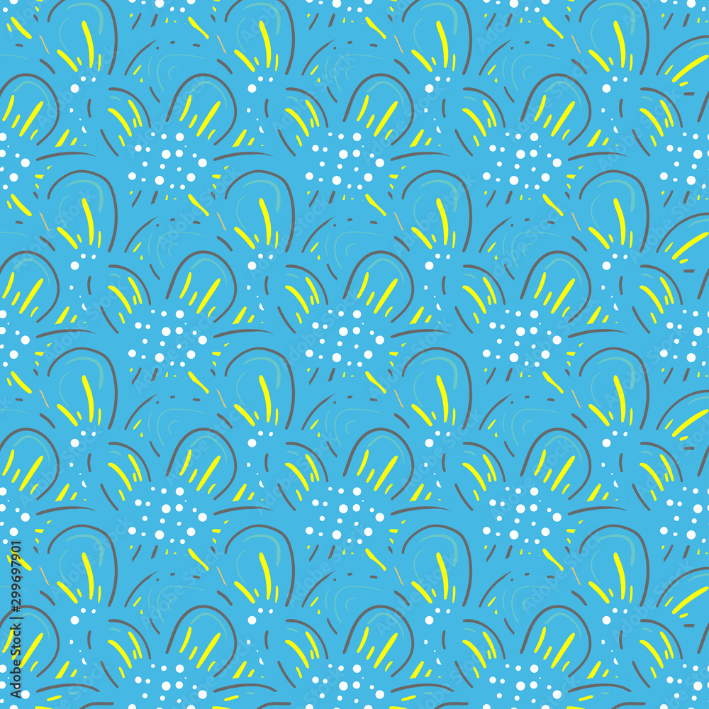 Fototapeta premium Seamless vector background of abstract shapes and lines. Abstract creative pattern for poster, banner, fabric, textile, stationery, flyer, invitation, greeting cards design.