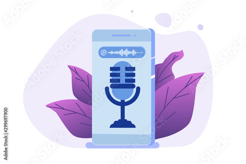 Voice messages, Voice recognition concept. Can use for web banner, landing page template, infographics.