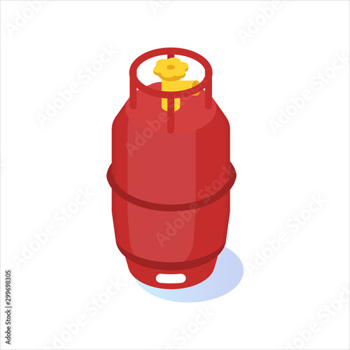 Compressed gas, tank balloon storages isometric icon. Vector illustration