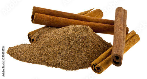 Cinnamon isolated on a white background.