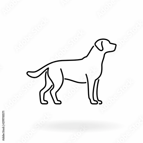 Dog outline icon. Pet vector illustration. Canine symbol isolated on white background.