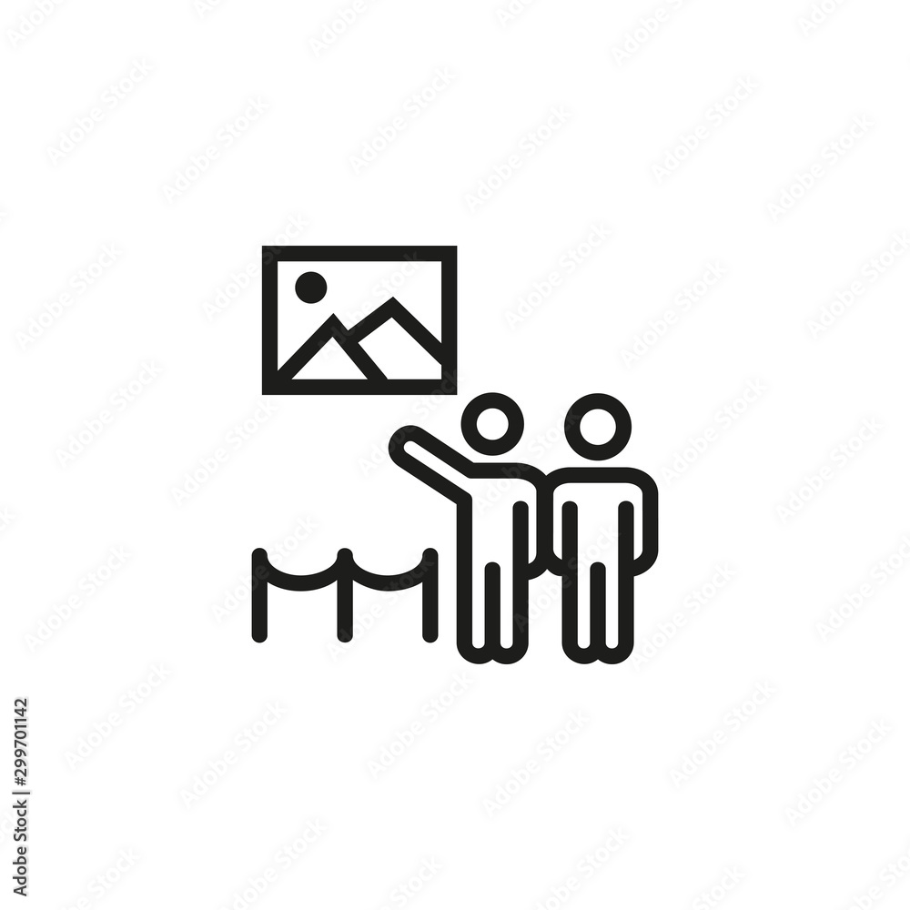 Art gallery line icon. Visitors, pictures, exhibition. Museum concept