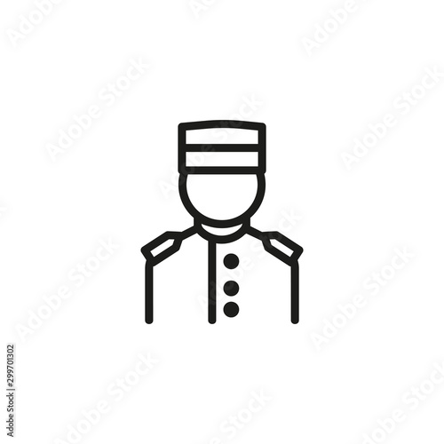 Concierge line icon. Guest relation manager, service, staff. Hotel concept. Vector illustration can be used for topics like hotel business, tourism, service industry
