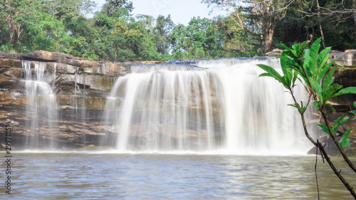 Huai Wang Yai Waterfall  a new tourist attraction in Sisaket Province  Thailand