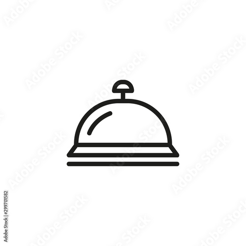 Hotel bell line icon. Bell, ringing, reception. Hotel concept. Vector illustration can be used for topics like hotel business, tourism, service industry