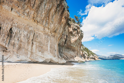 Fototapeta Naklejka Na Ścianę i Meble -  Beautiful Cala Luna beach near Cala Gonone village, Sardinia island, Italy. Famous landmark and travel touristic destination in Europe