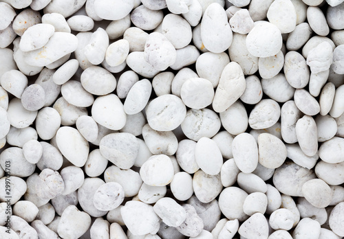 White pebbles stone texture and background