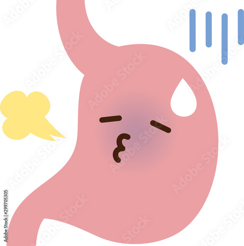 胃もたれしている胃のキャラクター