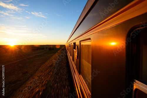 Sunset on the Overnight Express, The Trans-Mongolian Railway, Overnight Express from Beijing to Ulaanbaatar