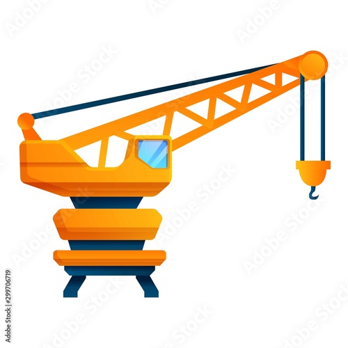 Ship port crane icon. Cartoon of ship port crane vector icon for web design isolated on white background