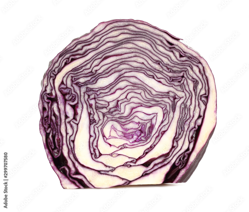 Red purple cabbage. Isolated on a white background.