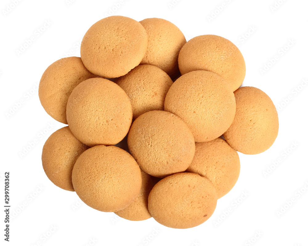 Sponge biscuits. Isolated on a white background. Sponge biscuits. Isolated on a white background.
