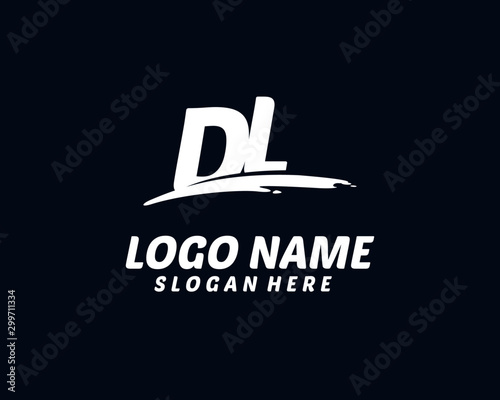 DL Initial with splash logo vector