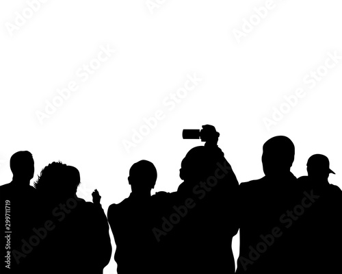 Big crowds people on white background