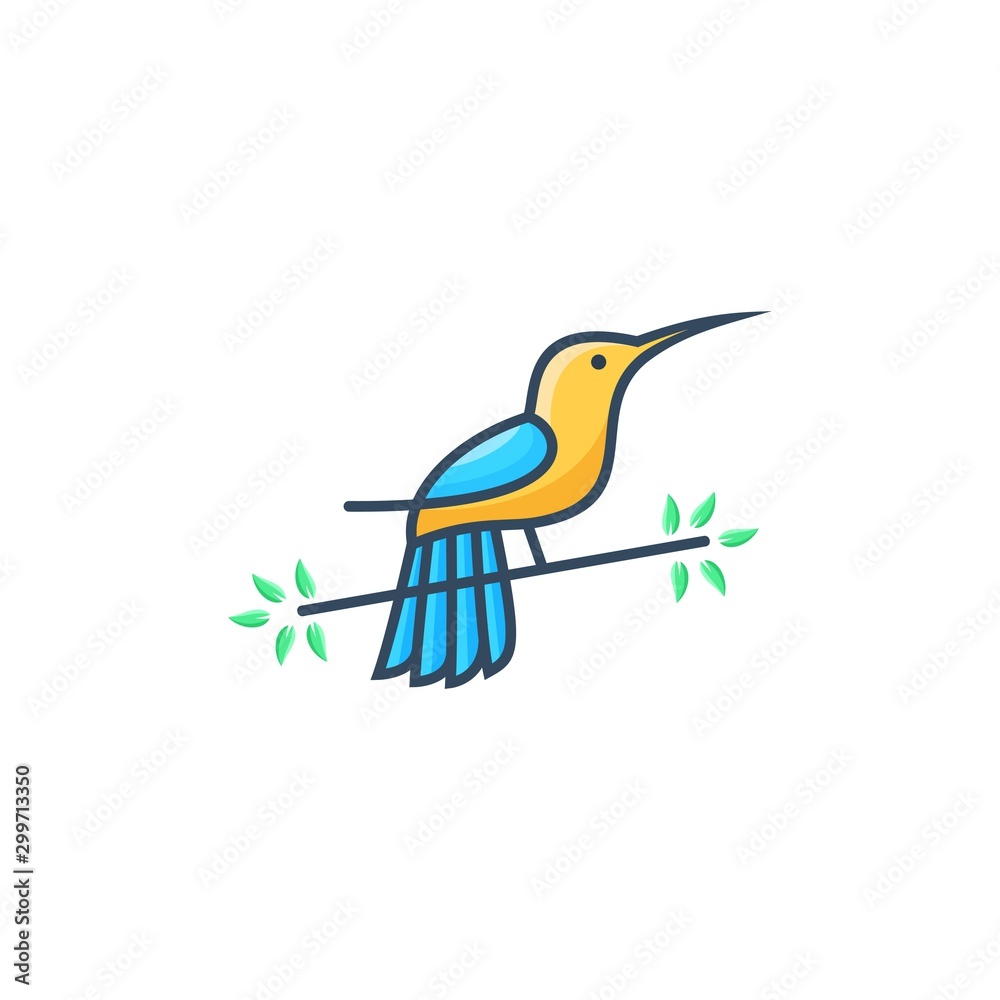 Obraz premium Humming Bird Colorful Designs Concept illustration Vector Template