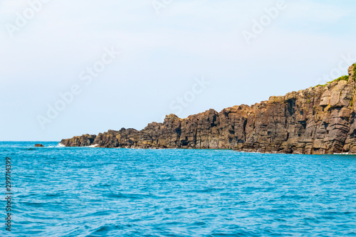 The coastal cliff "Tojinbo". In Anto, Mikunicho, Sakai City, Fukui Prefecture, Japan