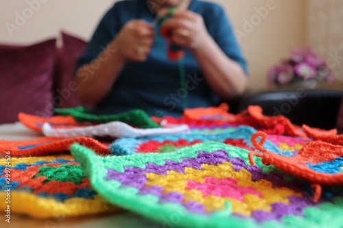 Colourful knitting patterns and knitting ropes