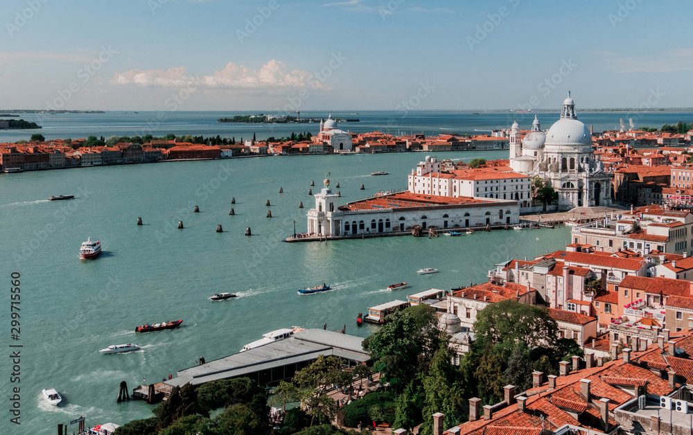 Beautiful panoramic top view of Venice, Italy.