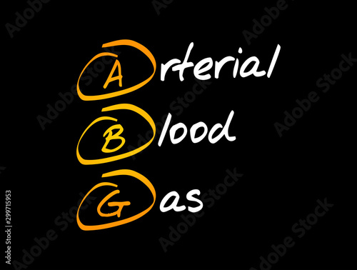 ABG - Arterial Blood Gas acronym, medical concept background