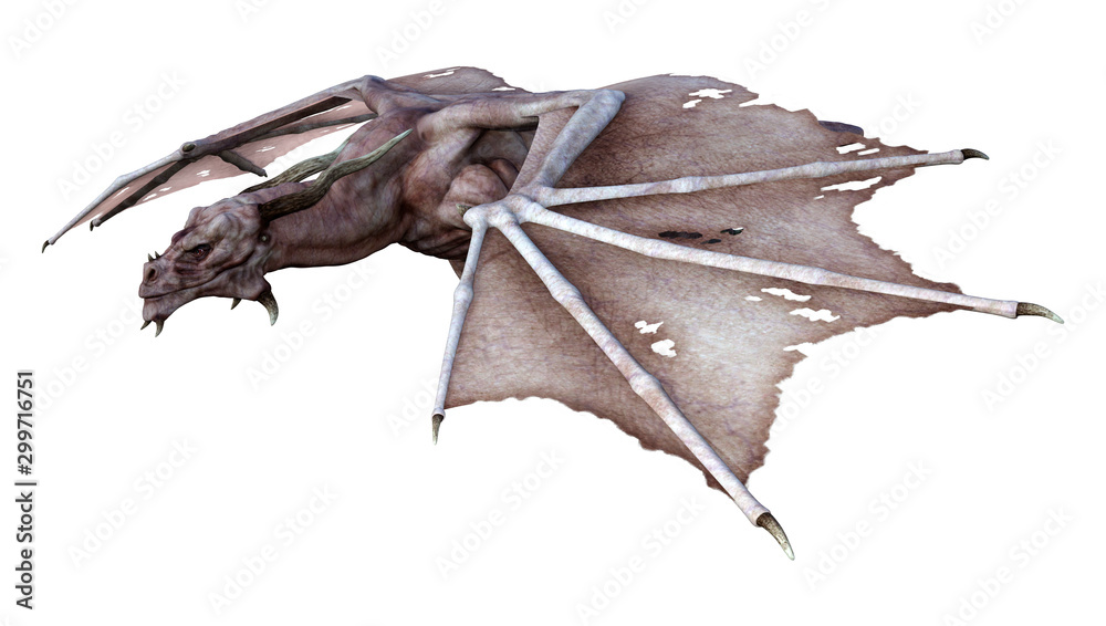 3D Rendering Fairy Tale Dragon on White 3D Rendering Fairy Tale Dragon on White