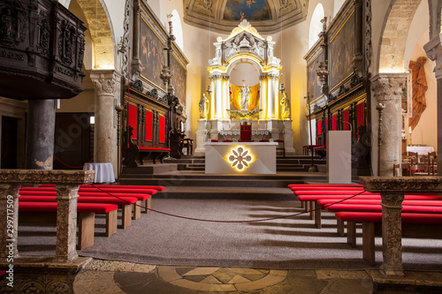 Interior of the cathedral of KRK, island of Krk, Croatia, Kvarner Bay, Adriatic Sea, Croatia