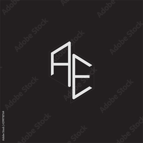 AE Initial Letters logo monogram with up to down style isolated on black background photo