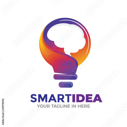 smart brain idea logo design inspiration