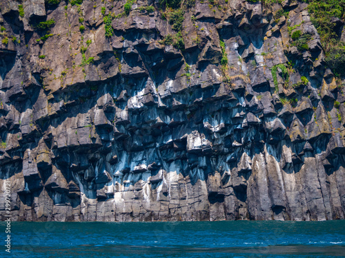 Columnar joints in Oshima island, Anto, Mikunicho, Sakai City, Fukui Prefecture photo