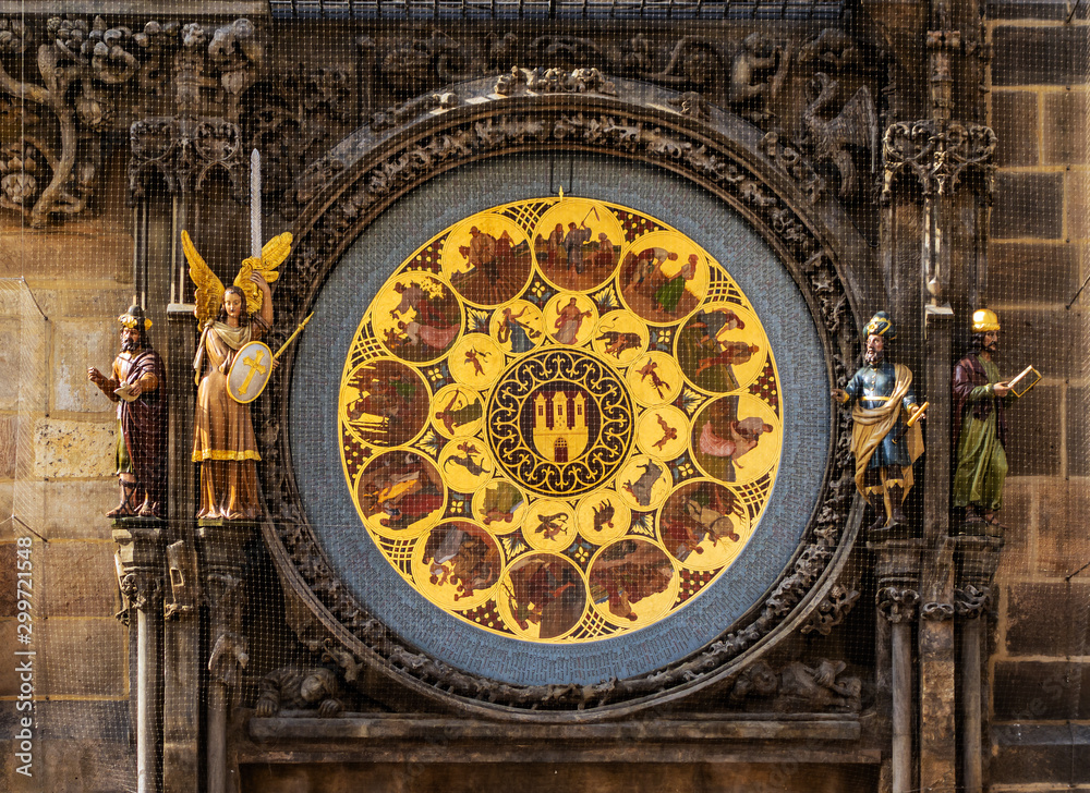 Calendar plate detail Prague Astronomical Clock