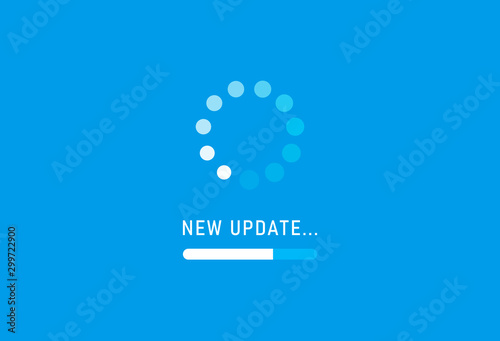 System software update and upgrade concept. Loading process screen. Vector illustration photo