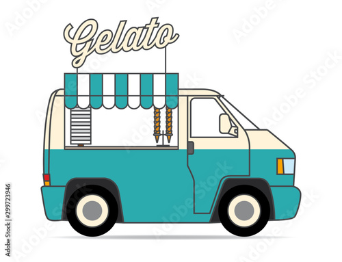 Eiswagen Eisverkäufer Bus Gelato