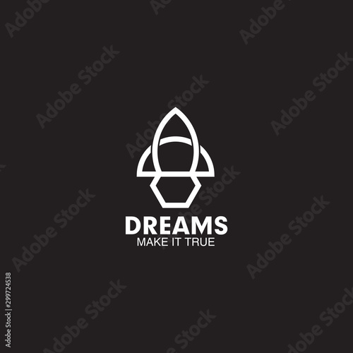 Rocket logo design vector template